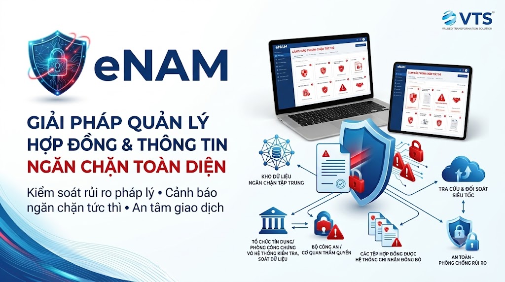 Hình minh họa eNAM — Giải pháp quản lý hợp đồng và thông tin ngăn chặn